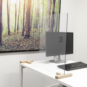 Scheidingsscherm voor bureaus/tafels, incl. 2 verbindingsstukken in T-vorm, h x b = 590 x 1200 mm, vanaf 5 stuks