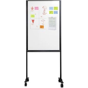 Smit Visual whiteboard, emaille, magnetisch, verrijdbaar, 75 x 120 cm