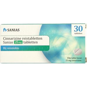 Cinnarizine - Reistabletten - 25 mg - Geneesmiddel