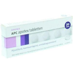 Sanias - APC 20 - Tabletten - Pijnstillers - Acetylsalicylzuur en Paracetamol