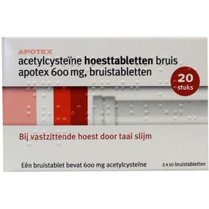 Acetylcysteïne - Hoesttabletten - Bruistabletten - 600 mg - Geneesmiddel