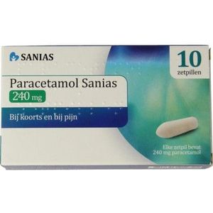 Sanias Paracetamol 240mg  10 Zetpillen