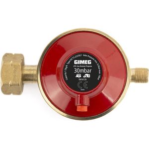 Gimeg Universele Drukregelaar 1/4 Inch Links Afblaas 30Mbar - Drukregelaars los - Rood