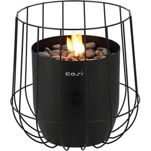 Cosiscoop Basket Black Gaslantaarn - Unieke sfeermaker - Voor binnen en buiten - Brand 5 tot 6 uur op een gascartouche