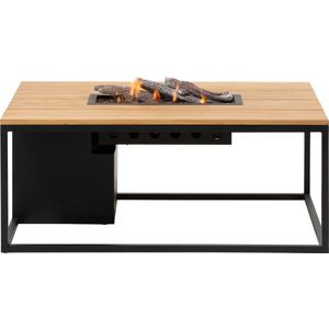 Cosi Cosiloft Vuurtafel 120 Black Frame / Teak Top 120 x 80 cm