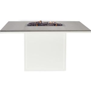 Cosi high dining tafel/vuurtafel Cosiloft, afm. 120 x 80 x 70 cm, wit met grijs blad