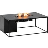 Cosi loungetafel/vuurtafel Cosidesign Line, afm. 120 x 80 x 48 cm, zwart gecoat rvs frame met zwart dekton blad in marmereffect