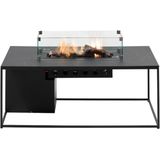 Cosi loungetafel/vuurtafel Cosidesign Line, afm. 120 x 80 x 48 cm, zwart gecoat rvs frame met zwart dekton blad in marmereffect