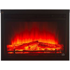 Livn Elektrische Inzethaard Lugano - 43,4 x 60 x 19 cm (hxbxd) - Realistische 3D led vlammen - Sfeervol en warm