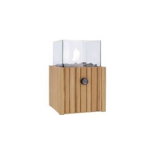 Cosiscoop Timber Square Gaslantaarn - Unieke sfeermaker - Voor binnen en buiten - Inclusief glas en kiezelstenen