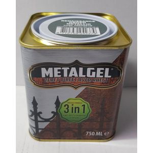 METALGEL, Metaalgel, renaissance groen metallic, 750 ml, verft direct over roest