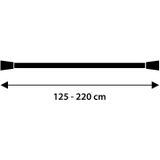 Differnz Round douchestang - om vast te klemmen - aluminium veredeld - 125 x 220 cm - wit