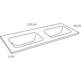 Wastafel differnz reno 120x46 cm wit