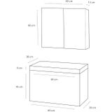 Badkamermeubelset Differnz Somero met Keramiek Wastafel 60 cm Antraciet