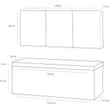 Badkamermeubelset differnz somero met keramiek wastafel 120 cm antraciet