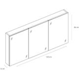 Spiegelkast differnz somero 120 cm antraciet