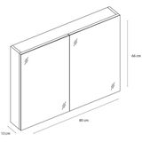 Spiegelkast differnz somero 80 cm antraciet