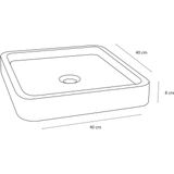 Differnz Jura Waskom Vierkant 40X40X7Cm Beton grijs 38.251.12