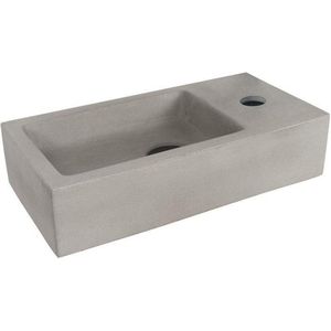 Differnz Hura fontein - 38x18x9cm - Rechthoek - 1 kraangat - Beton - grijs