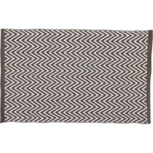 Differnz Devon badmat 100% katoen - geschikt voor vloerverwarming - 50 x 80 cm - grijs/wit