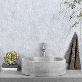 Differnz Marba Waskom – Wastafel Beton - Lichtgrijs – Rond – 42 x 42 x 13 cm