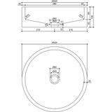 Differnz Marba Waskom – Wastafel Beton - Lichtgrijs – Rond – 42 x 42 x 13 cm