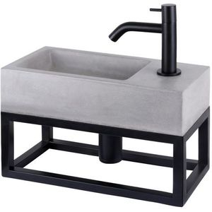 Differnz - Jukon - Fonteinset - Donker Grijs - Beton - Inclusief Handdoekrek