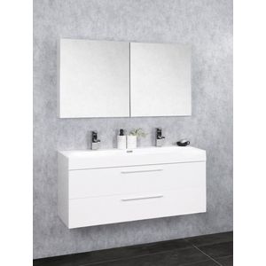 Differnz Somero badmeubelset 100cm spiegelkast hoogglans wit