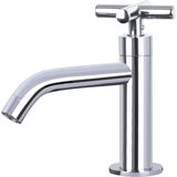 Differnz Wastafelkraan Gebogen met Kruisgreep – Kraan Koud Water – Toiletkraan – Chroom