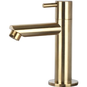 Differnz Wastafelkraan Recht – Kraan Koud Water – Toiletkraan – Mat Goud