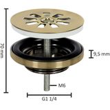 Differnz Afvoerplug Goud Mat 30.412.91