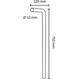 Vloerbuis differnz 75x22 cm mat chroom