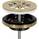 Differnz - Cleo - Fonteinset - Beton Donker Grijs - Met Kraan Recht Mat Goud