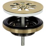 Differnz Helios Fonteinset - Wasbak Marmer - Wit - Rechte Kraan - Mat Goud - Standaard Greep - 37.5 x 18.5 x 9 cm