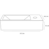 Differnz Helios Fonteinset - Wasbak Marmer - Wit - Rechte Kraan - Mat Goud - Standaard Greep - 37.5 x 18.5 x 9 cm