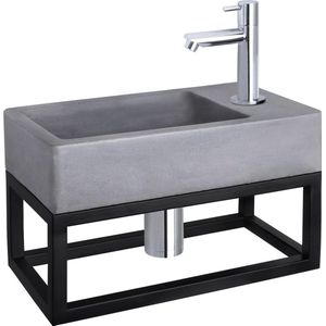 Differnz Force fonteinset beton met frame en rechte kraan chroom