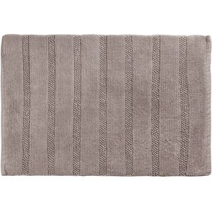 Differnz Stripes Badmat Geschikt Voor Vloerverwarming – 100% Katoen – Taupe – 45 X 75 cm