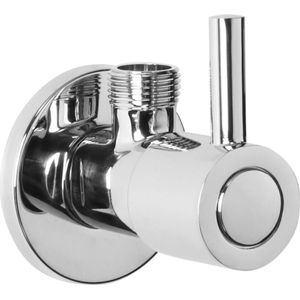 Differnz Hoekstopkraan Chroom – Met Rozet 1/2""/ 3/8"" – Toiletkraan