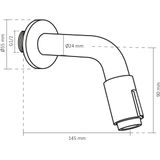 Differnz Muurkraan Mat Chroom – Inbouw Wastafelkraan – Kraan Koud Water – 15 cm – Toiletkraan