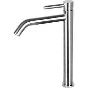 Differnz Wastafelkraan Hoog – Gebogen – Mengkraan Koud en Warm – Mat Chroom