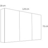 Spiegelkast differnz reno 120 cm eiken