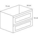 Badkamermeubel differnz reno fsc 75x50x55 cm eiken