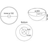 Differnz Boomer Waskom - Wasbak Keramiek - Wit - Ø 20 X 10 cm