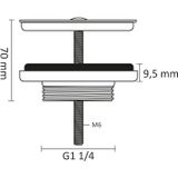 Fontein afvoerplug differnz mix mat wit