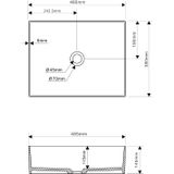 Differnz Solid Wastafel – Opbouw – 48.5 X 38 X 14 cm – Wit