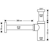 Differnz Wastafelsifon Design Mat Chroom