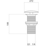 Differnz Afvoerplug Mat Zwart - Always Open Mix & Match - Maat: L - Ø 72 Mm