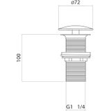 Wastafel afvoerplug differnz always open 10 cm rood koper