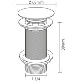 Differnz Design Afvoerplug Rood Koper – Pop–up – Ø 63mm – Mix & Match – Grote Schroef