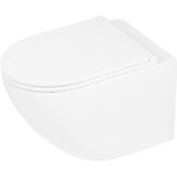 Wandtoilet differnz met pk uitgang rimless inclusief toiletbril mat wit